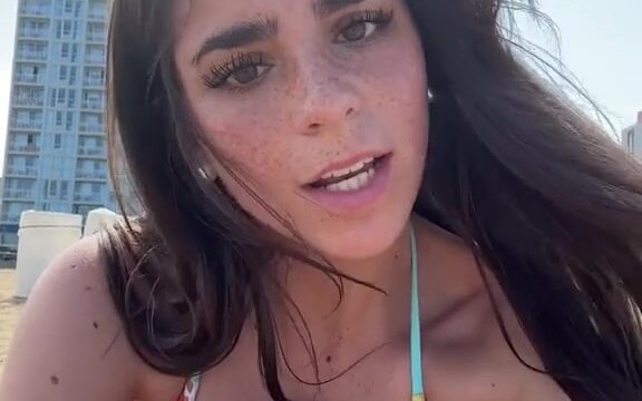 sofiacrnilovic Public BOOBS on the beach !!! New Video
