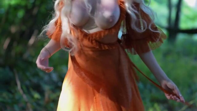 PinupPixie Nude Boobs Forest Dress Strip Onlyfans Video Leaked