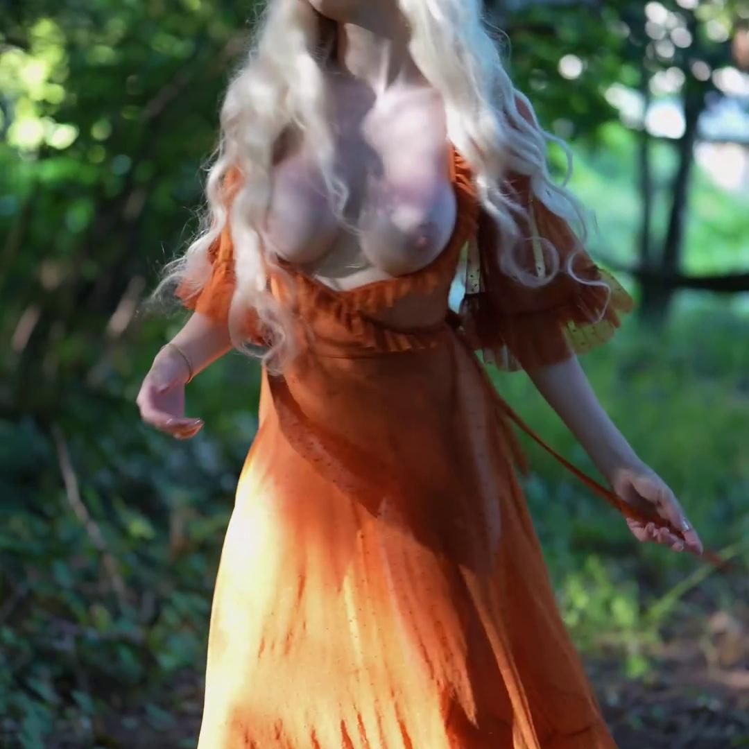 PinupPixie Nude Boobs Forest Dress Strip Onlyfans Video Leaked